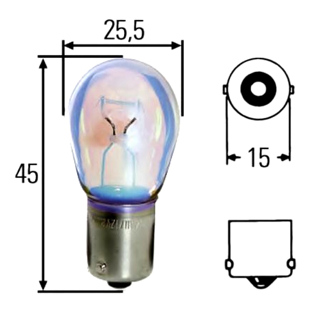 Автолампа розжарювання HELLA Heavy Duty P21W BAY15s 21W 24V прозора 8GA002073251 - zapix