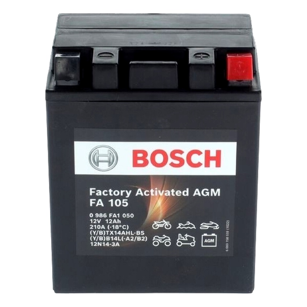 Акумулятор BOSCH Factory Activated AGM 12V 12Ah 210A R+ 0986FA1050 - zapix