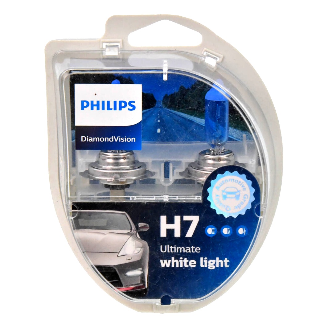 Автолампа галогенова PHILIPS DiamondVision H7 PX26d 55W 12V синя 12972DVS2 - zapix