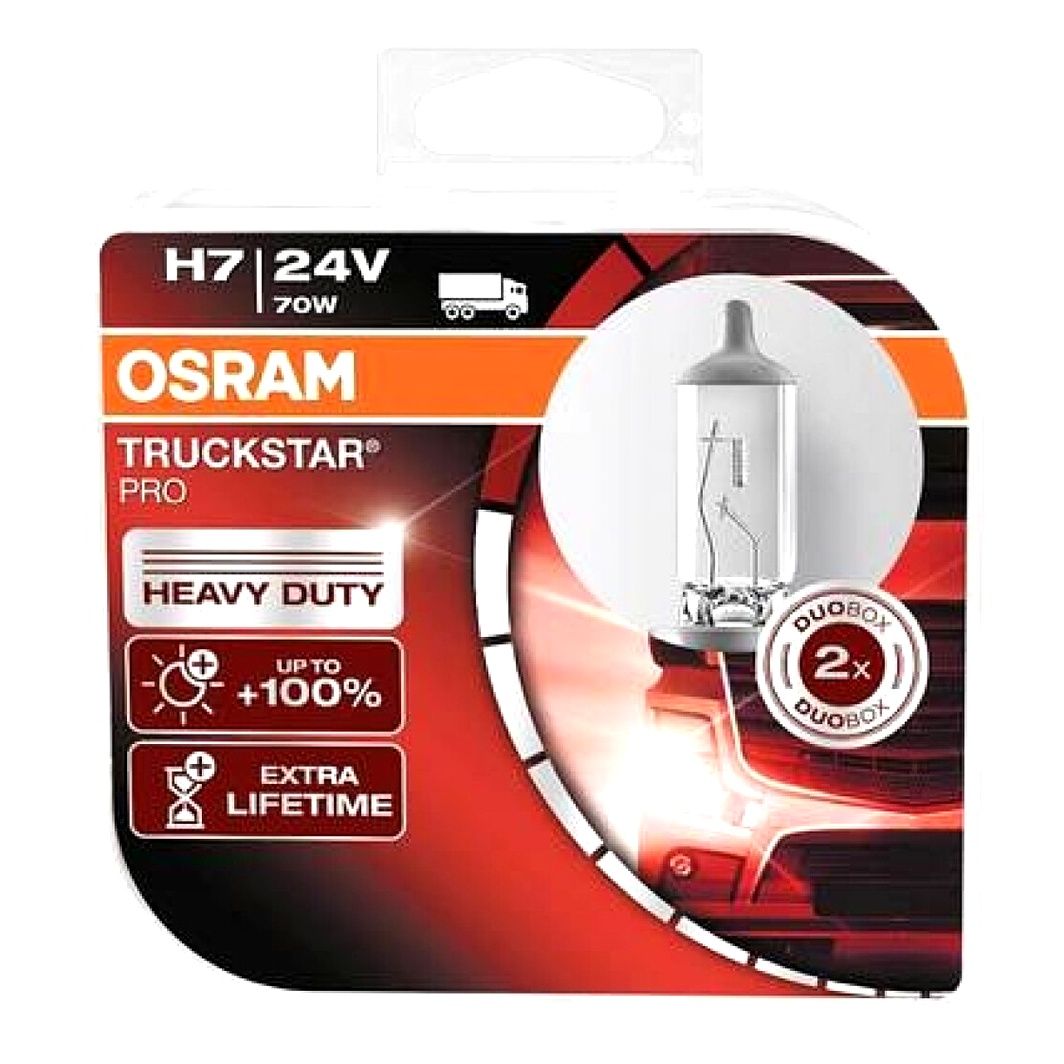 Автолампа галогеновая OSRAM Truckstar Pro H7 PX26d 24V прозрачная 64215TSPHCBDUO - zapix