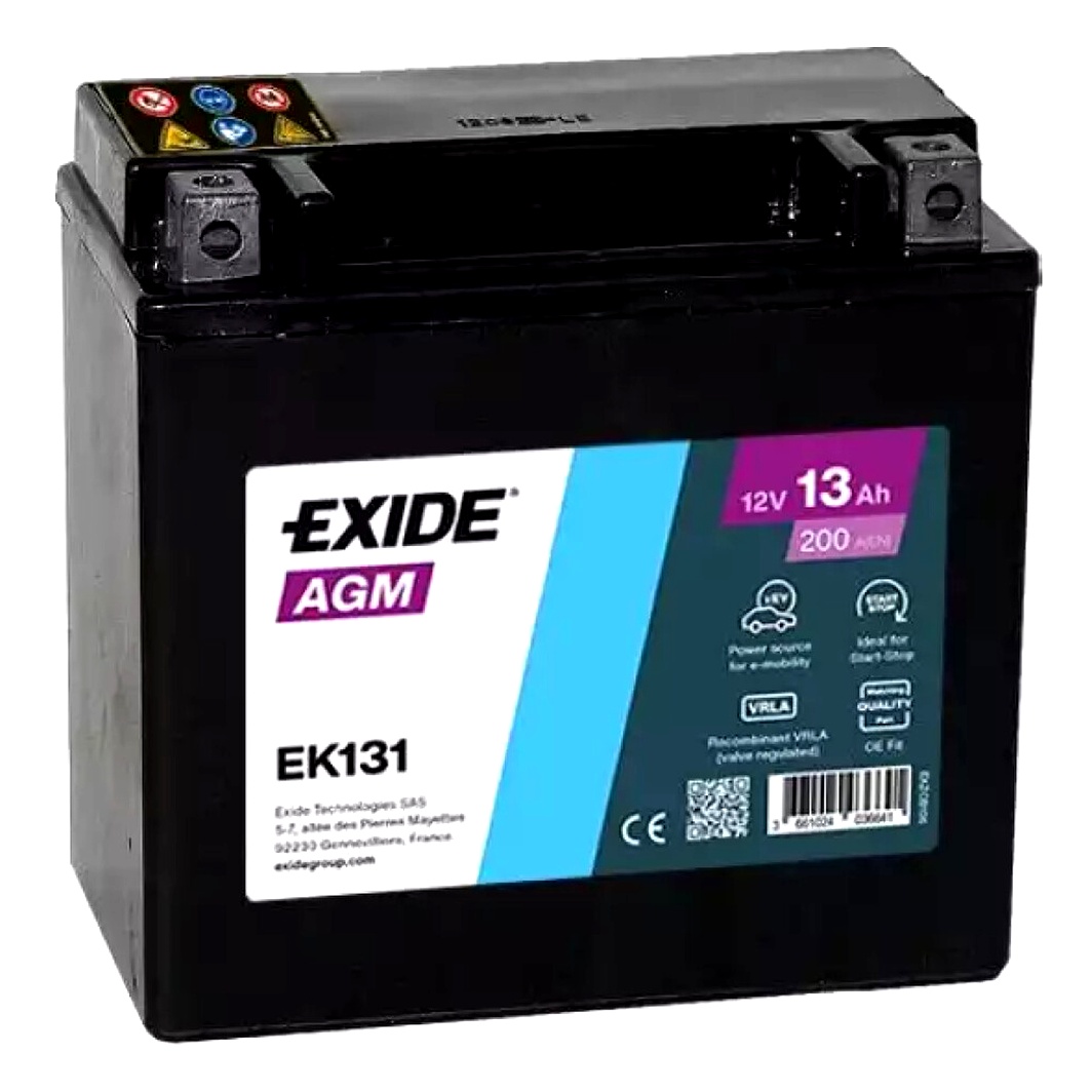 Акумулятор EXIDE AGM 12V 13Ah 200A L+ EK131 - zapix
