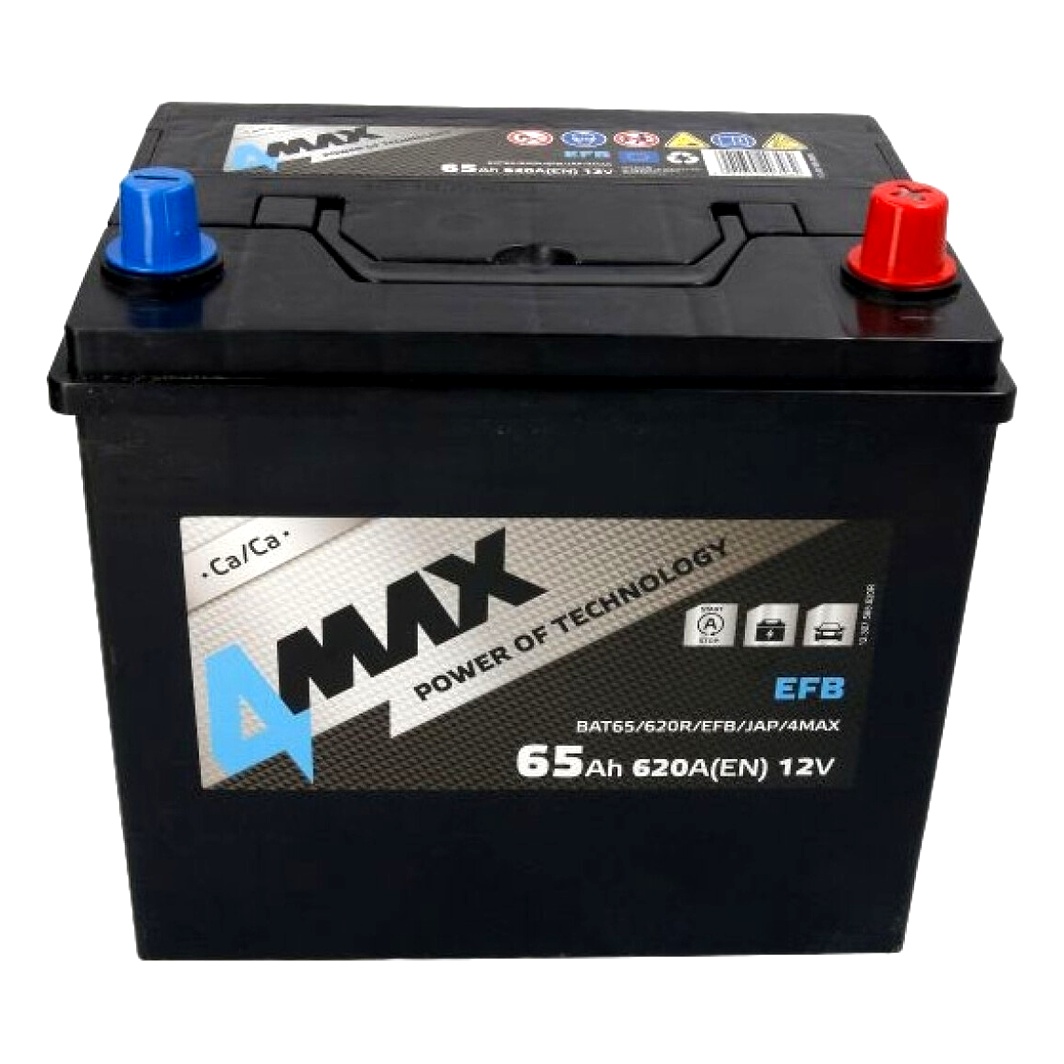 Акумулятор 4MAX EFB 12V 65Ah 630A R+ BAT65620REFBJAP4MAX - zapix