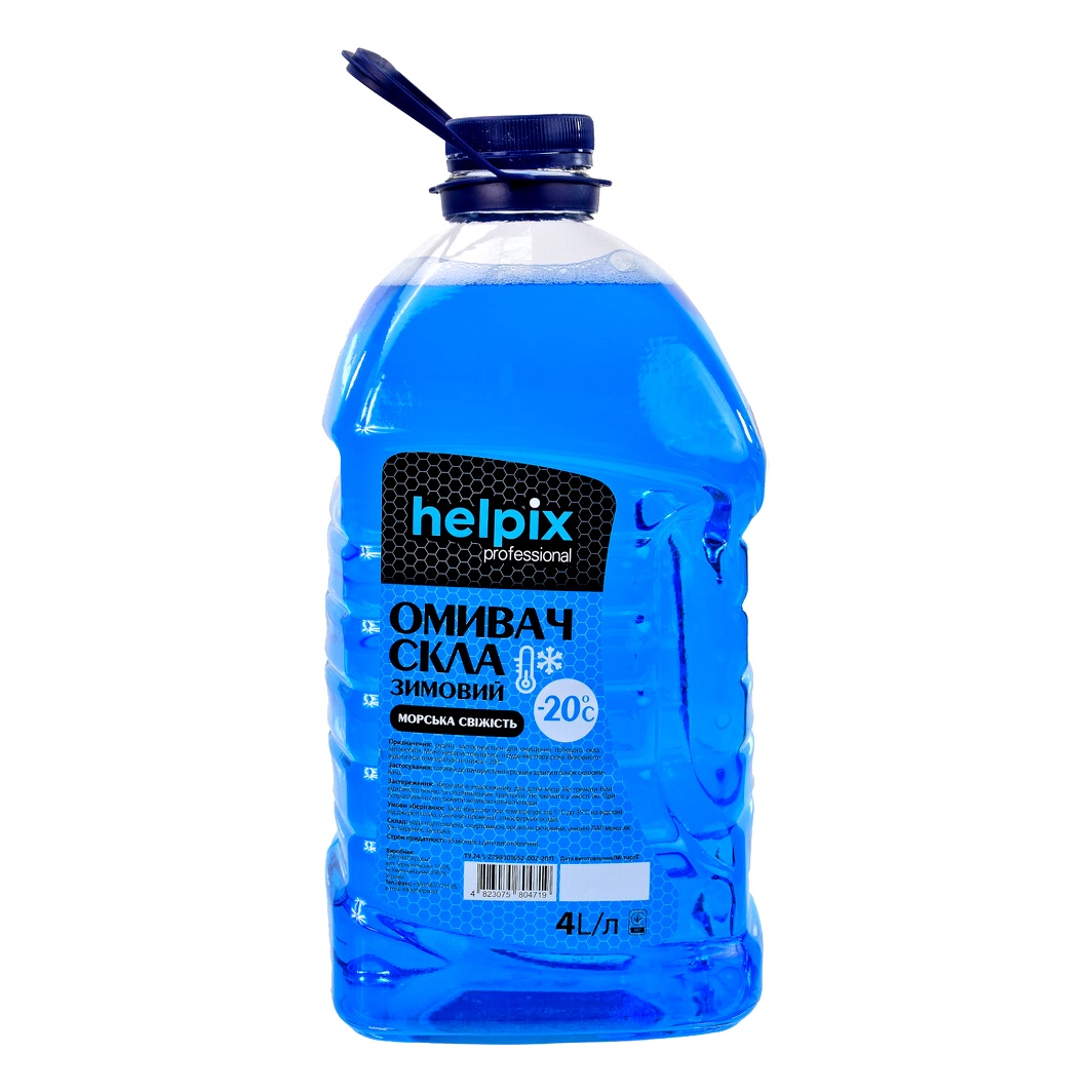 Омивач скла готовий зимовий -20°С HELPIX Professional морська свіжість 4 л 4823075804719 - zapix