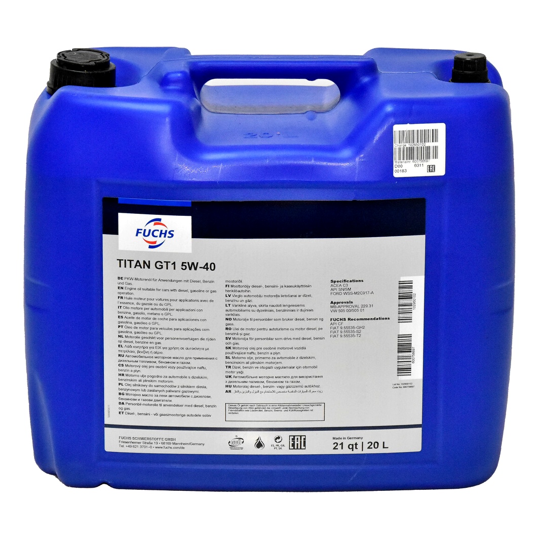 Моторна олива FUCHS Titan Gt1 5W-40 20 л (600756697) - zapix