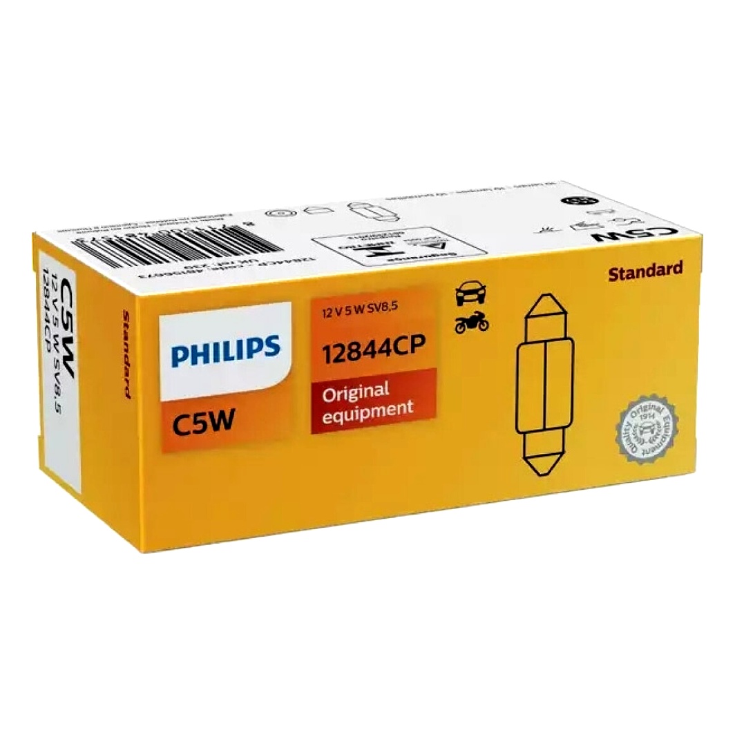 Автолампа накала PHILIPS Standard C5W SV8.5 5W 12V прозрачная 12844CP10 - zapix