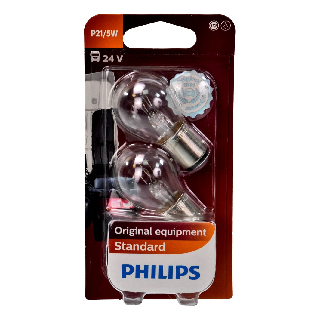Автолампа накала PHILIPS P21/5W BAY15d 5W 24V прозрачная 13499B2 - zapix