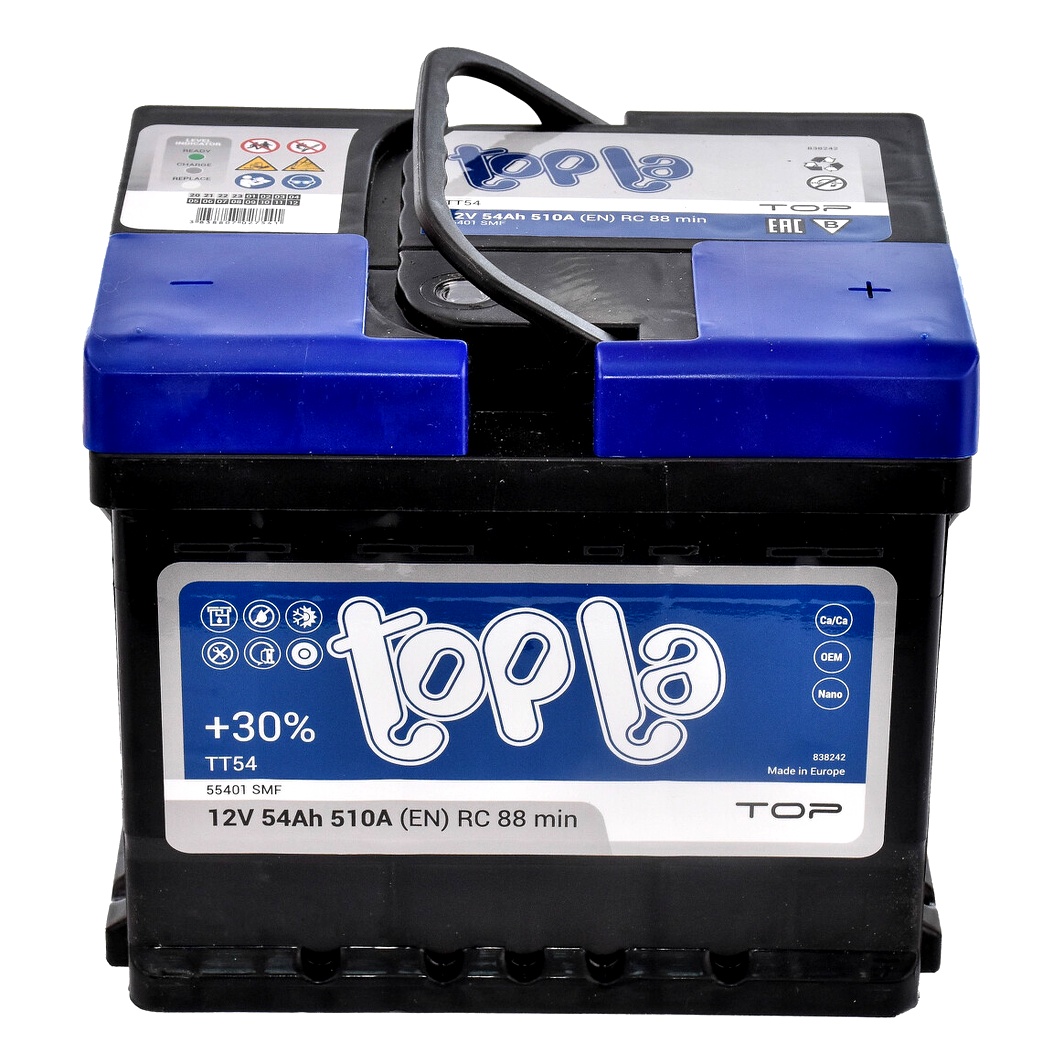 Акумулятор TOPLA Top 12V 54Ah 510A R+ 118654 - zapix