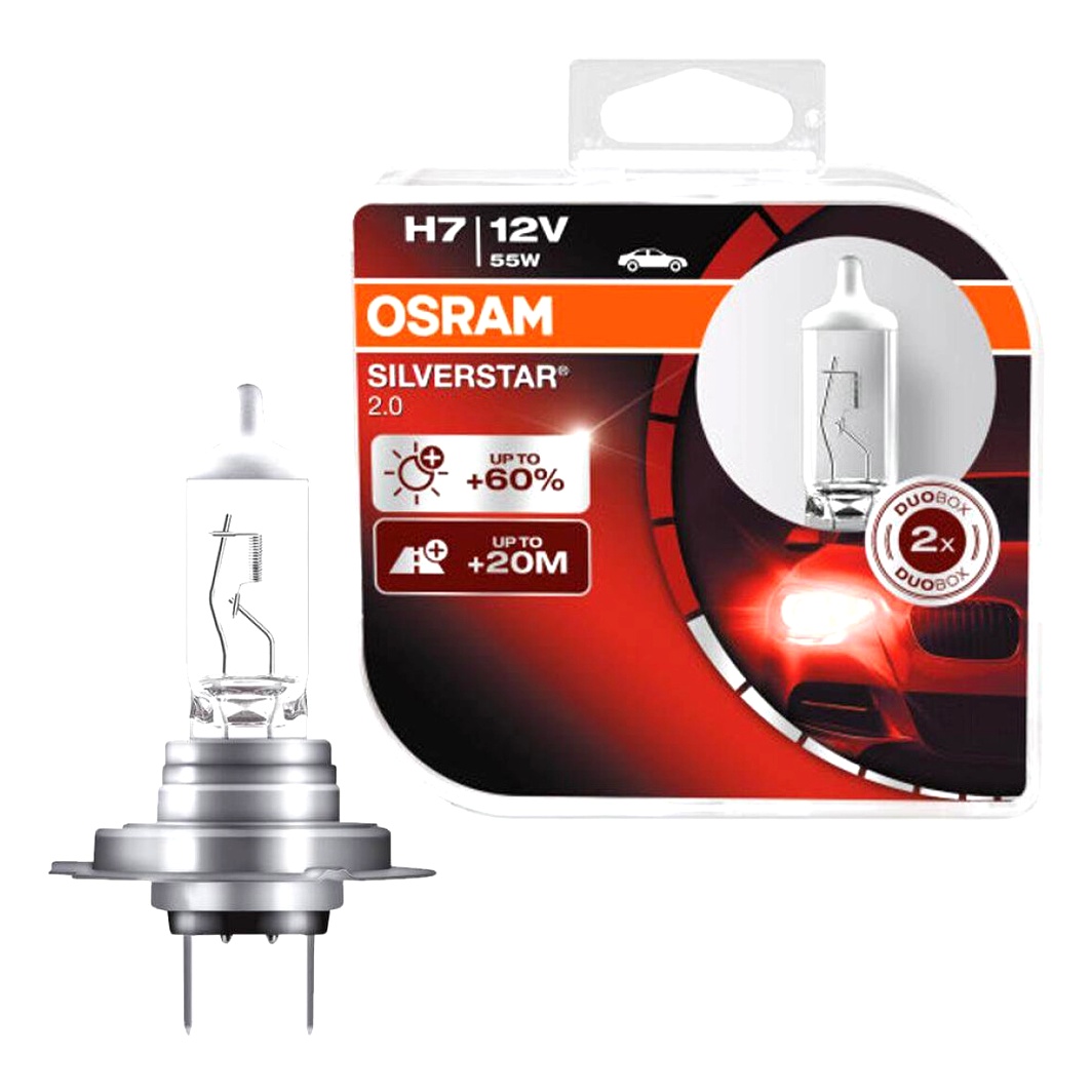 Автолампа галогенова OSRAM H7 PX26d 55W 12V прозора 64210SV2HCBDUO - zapix
