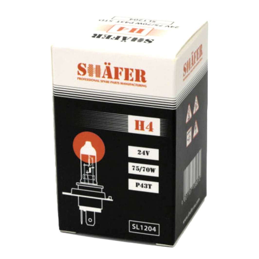 Автолампа галогеновая SHAFER H4 P43t 70W 24V прозрачная SL1204 - zapix