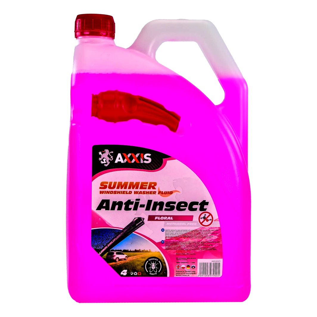 Омивач скла готовий літній -2°С AXXIS Anti-Insect квітковий 4 л AX2081 - zapix