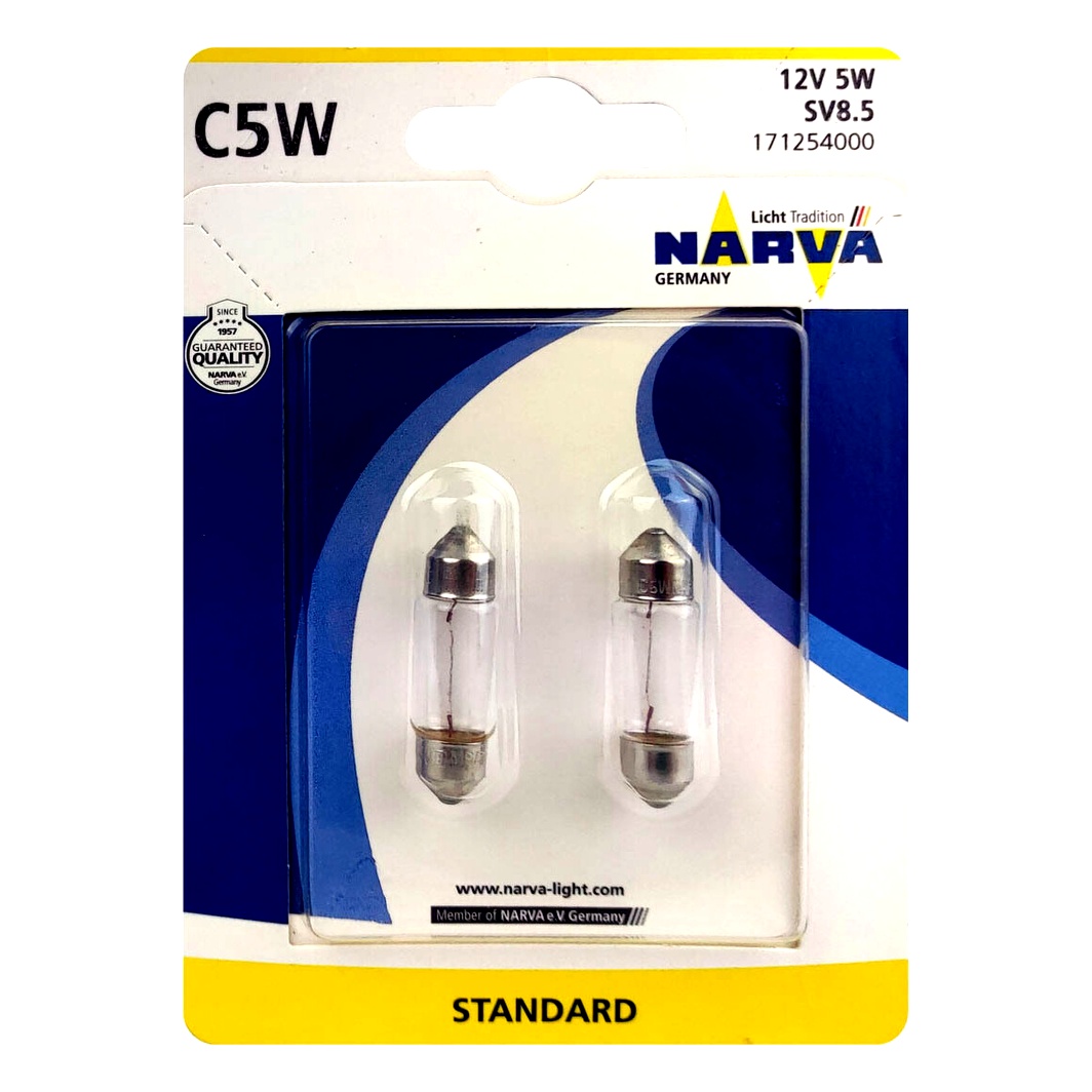 Автолампа розжарювання NARVA C5W SV8.5 5W 12V прозора 171254000 - zapix
