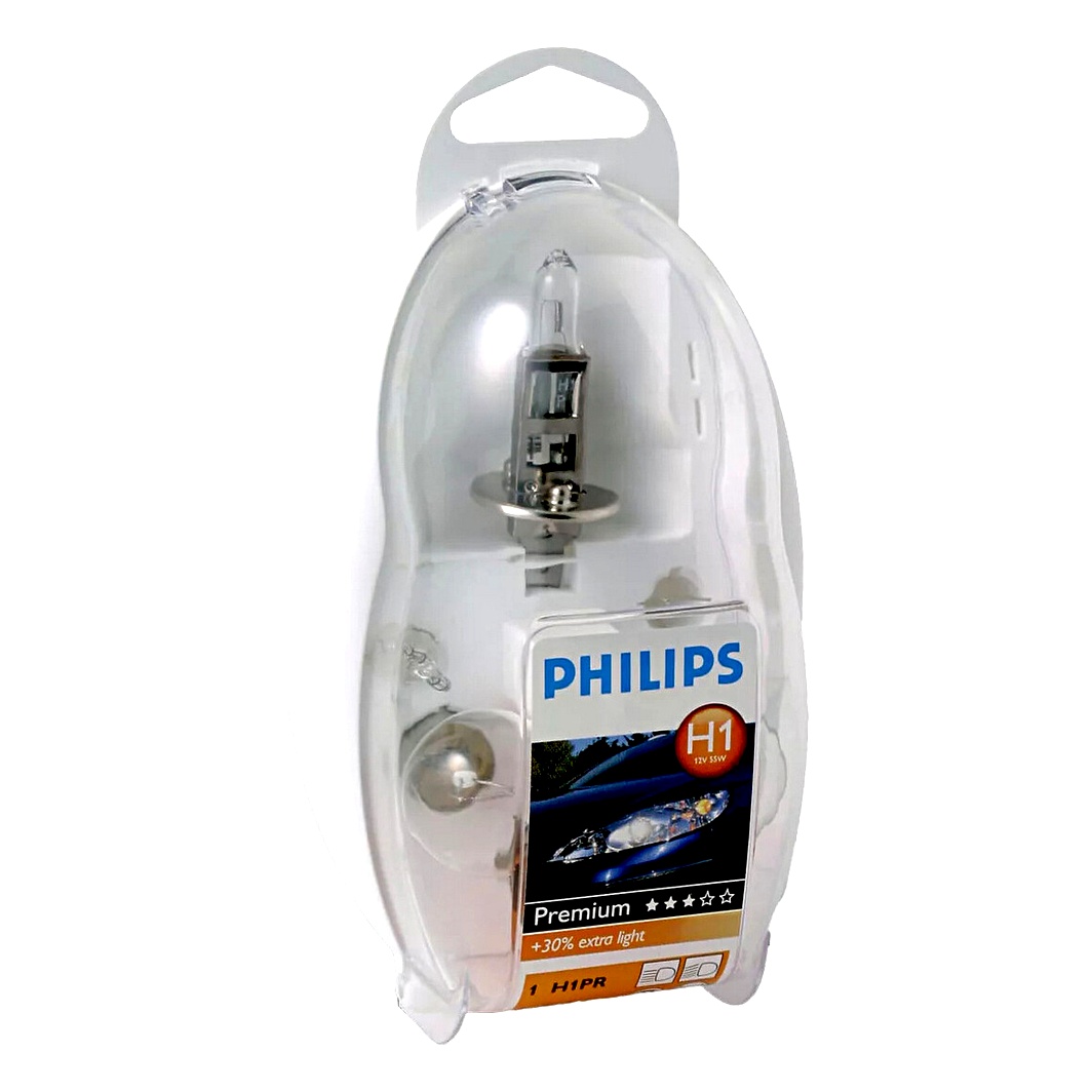 Автолампа галогенова PHILIPS Premium H1 P14.5s 55W 12V прозора 55472EKKM - zapix