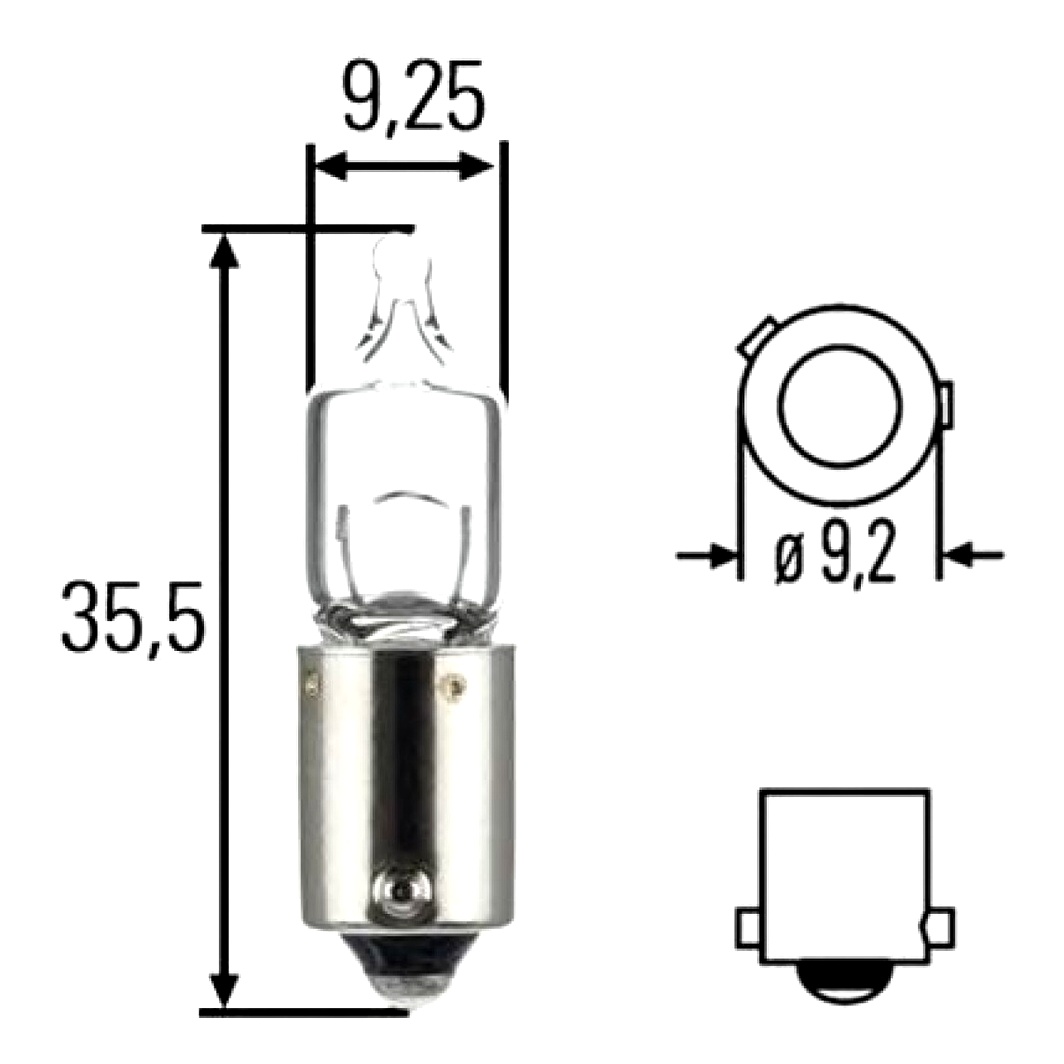Автолампа галогенова HELLA Standard H6W BA9s 6W 12V прозора 8GH007643121 - zapix