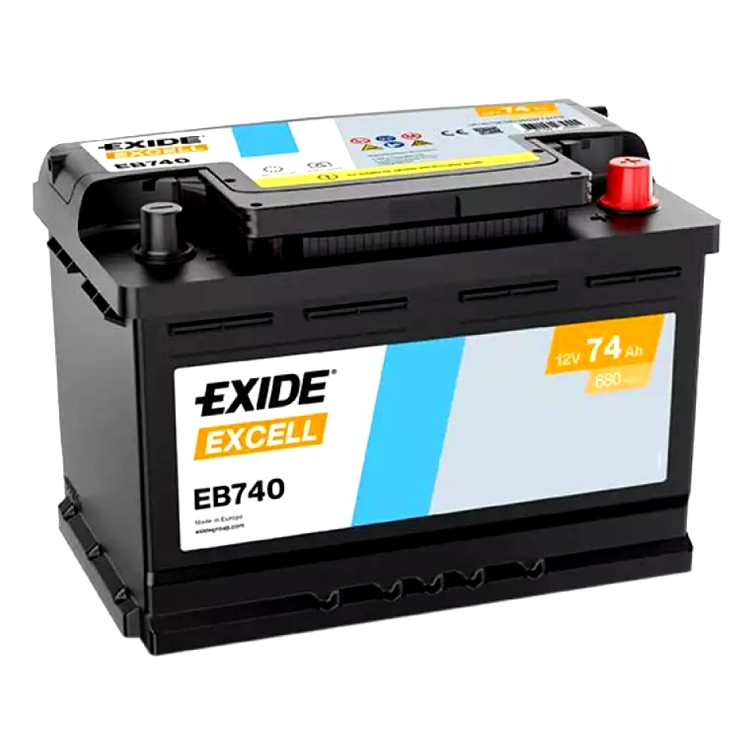 Акумулятор EXIDE Excell 12V 74Ah 680A R+ EB740 - zapix