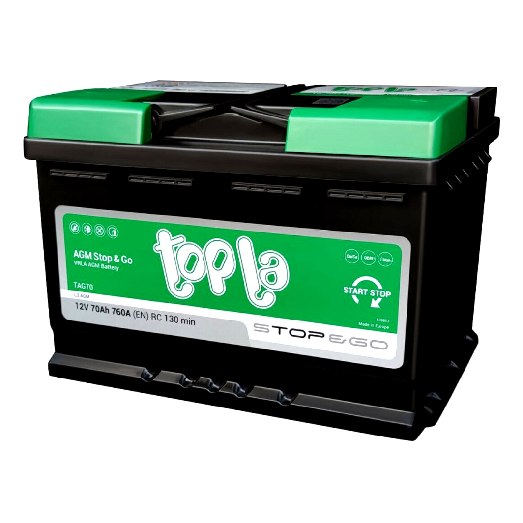 Акумулятор TOPLA Stop&Go AGM 12V 70Ah 760A R+ AKBLI10301 - zapix