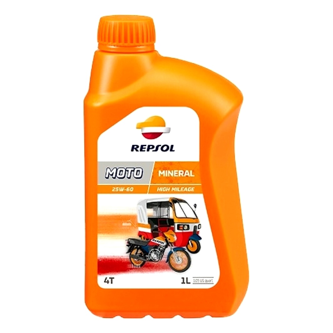 Моторное масло REPSOL Moto High Mileage 4T 25W-60 минеральное 1 л RP181I51 - zapix
