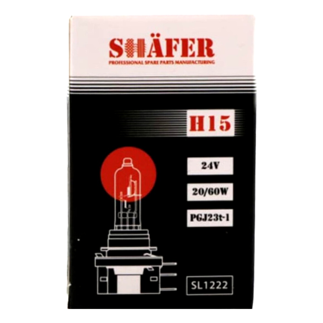 Автолампа галогенова SHAFER H15 PGJ23T-1 20W 24V прозора SL1222 - zapix