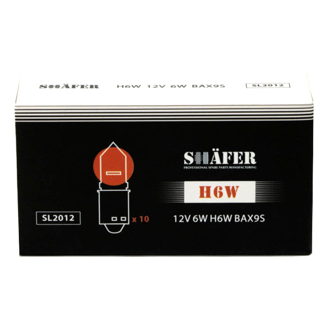 Автолампа накала SHAFER H6W BAX9s 6W 12V прозрачная SL2012 - zapix