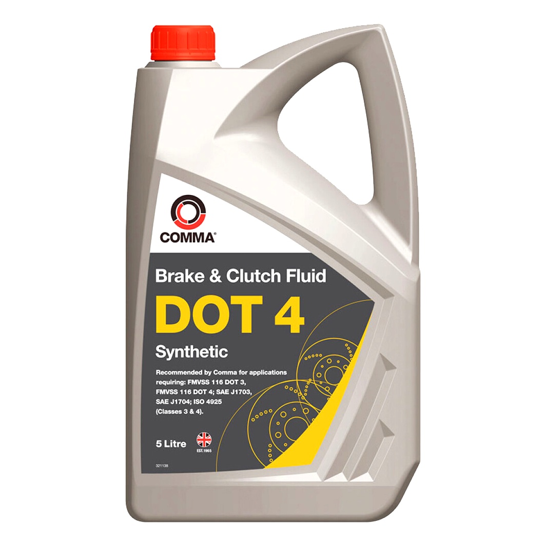 Гальмівна рідина COMMA DOT 4 Synthetic ABS пластик 5 л BF45L - zapix