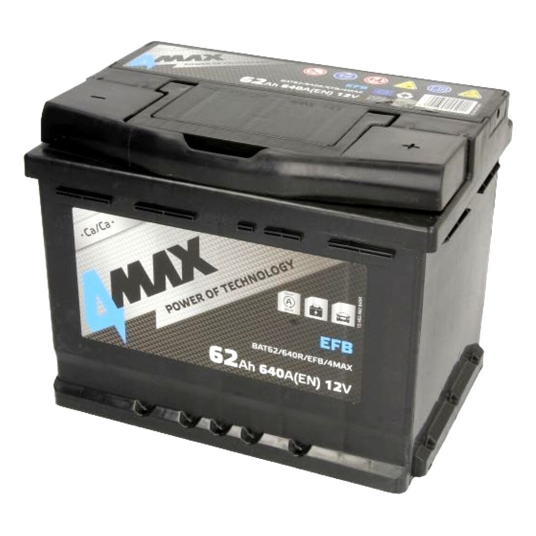 Акумулятор 4MAX EFB 12V 62Ah 640A R+ BAT62640REFB4MAX - zapix