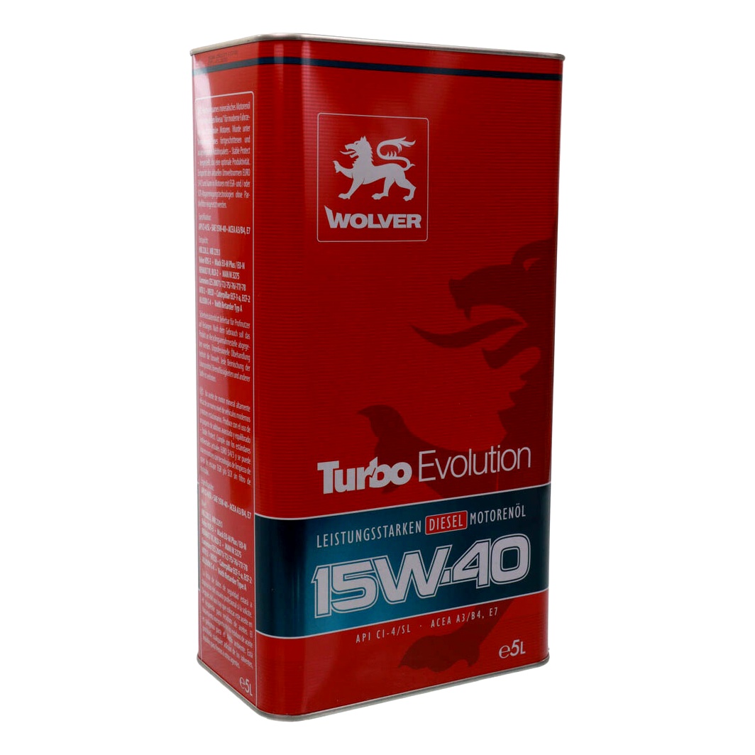 Моторное масло WOLVER Turbo Evolution 15W-40 5 л (4260360944482) - zapix