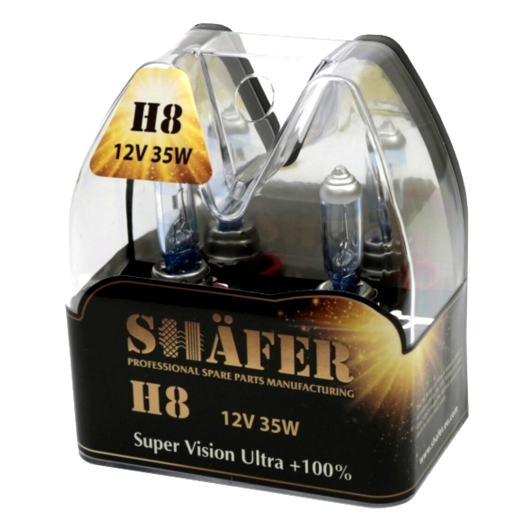 Автолампа галогенова SHAFER Super Vision Ultra +100% H8 PGJ19-1 35W 12V прозоро-блакитна SL3008 - zapix