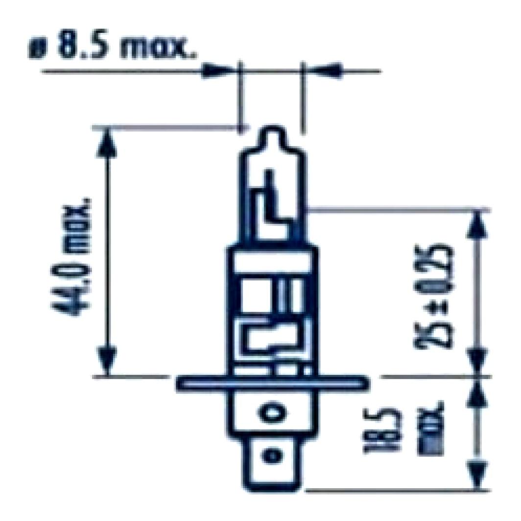 Автолампа галогенова NARVA Long Life H1 P14.5s 55W 12V прозора 48322 - zapix