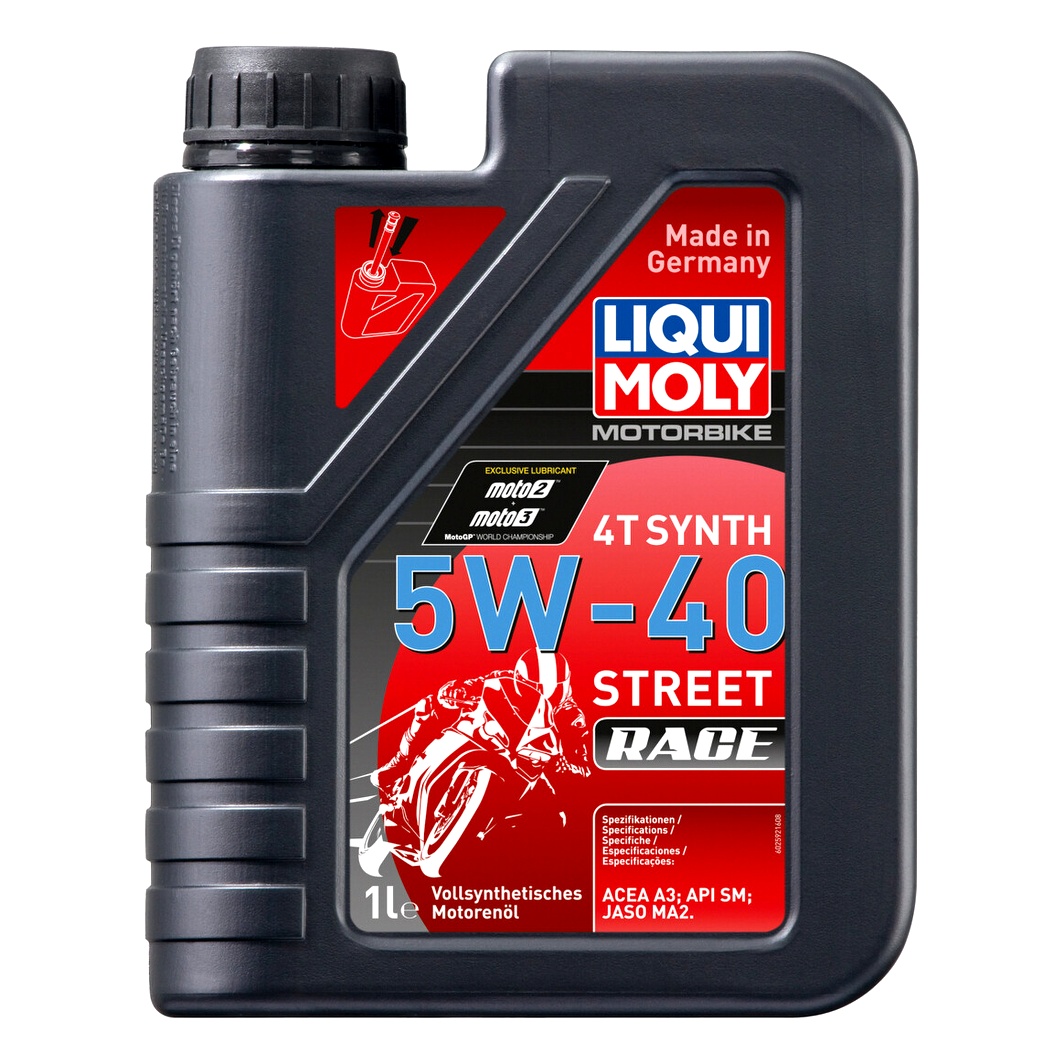 Моторное масло LIQUI MOLY Motorbike Street Race 4T 5W-40 синтетическое 1 л 2592 - zapix