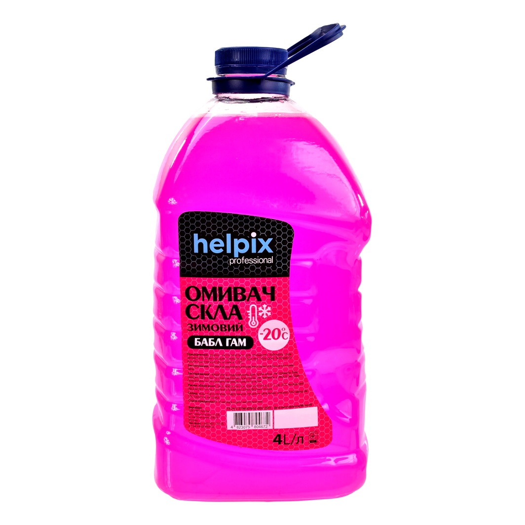 Омивач скла готовий зимовий -20°С HELPIX Professional bubble gum 4 л 4823075804672 - zapix