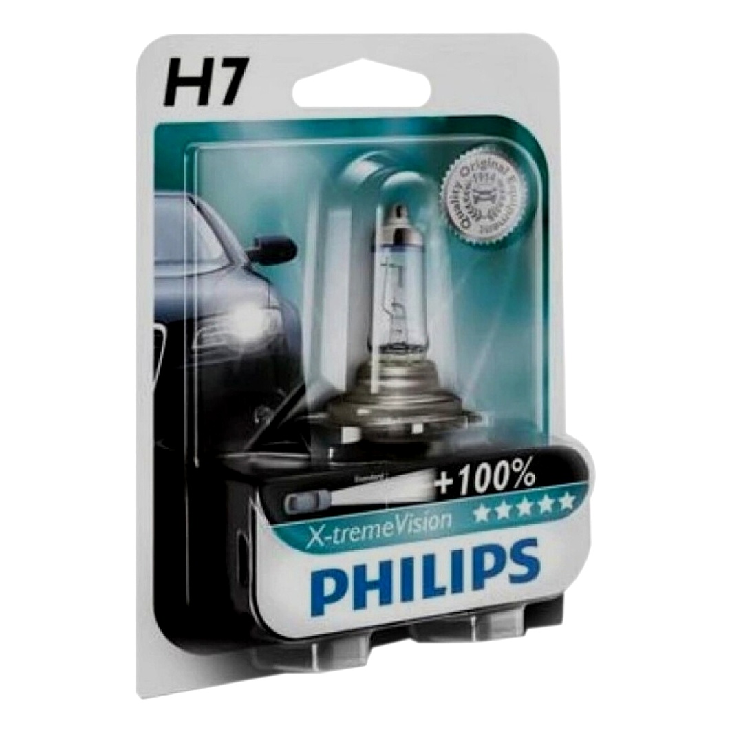 Автолампа галогеновая PHILIPS X-tremeVision H7 PX26d 55W 12V прозрачная 12972XSVB1 - zapix