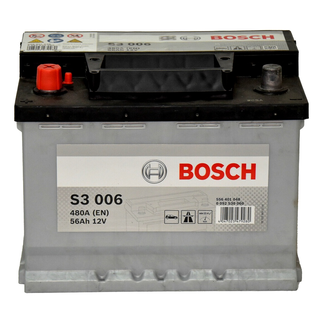 Акумулятор BOSCH S3 12V 56Ah 480A L+ 0092S30060 - zapix