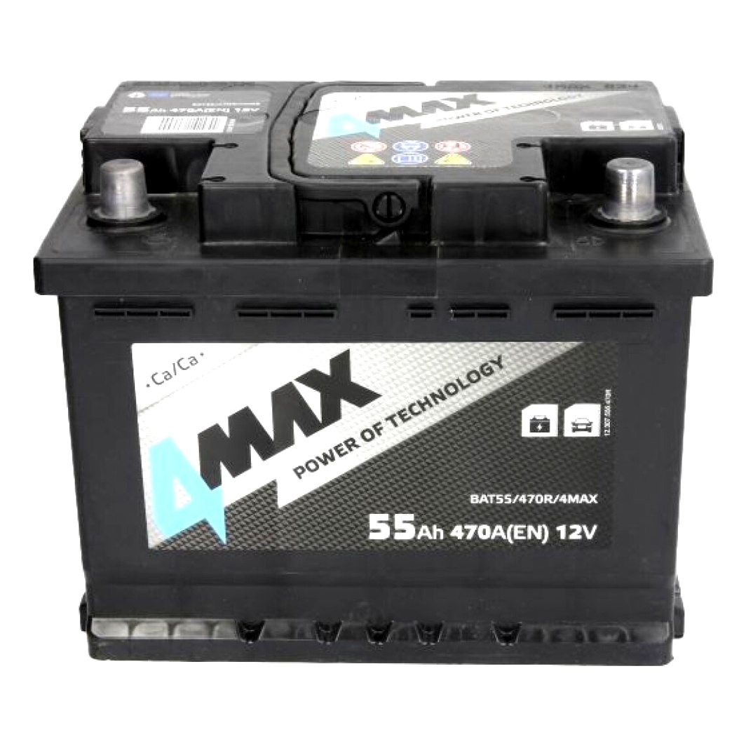 Акумулятор 4MAX 12V 55Ah 470A R+ BAT55470R4MAX - zapix