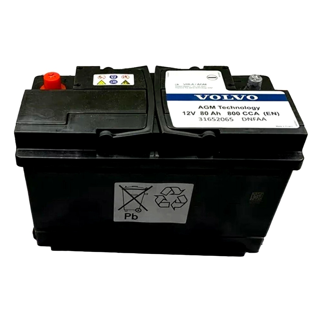 Акумулятор VOLVO AGM-VRLA 12V 80Ah 800A R+ 31652065 - zapix