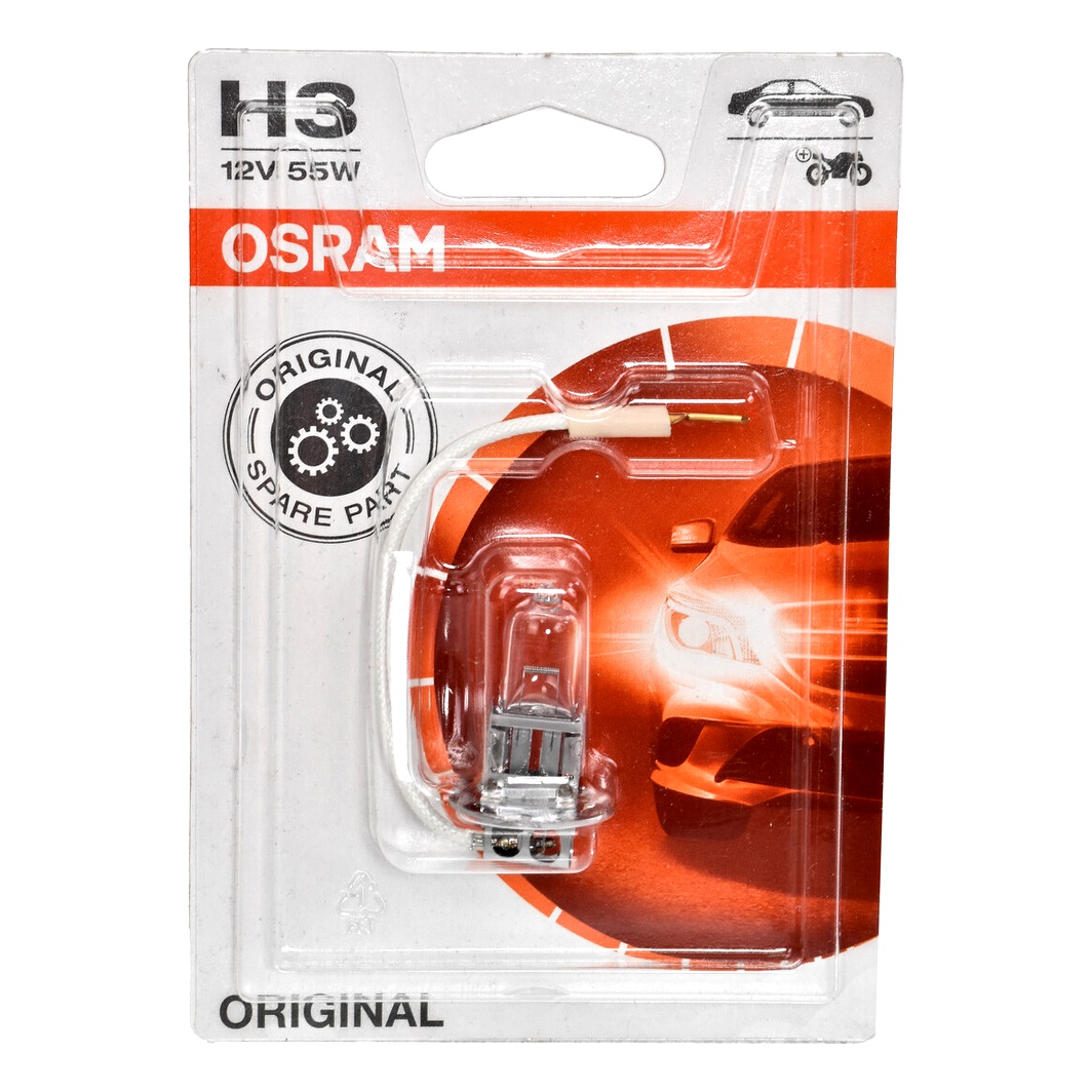 Автолампа галогенова OSRAM Original Line H3 PK22s 55W 12V прозора 6415101B - zapix