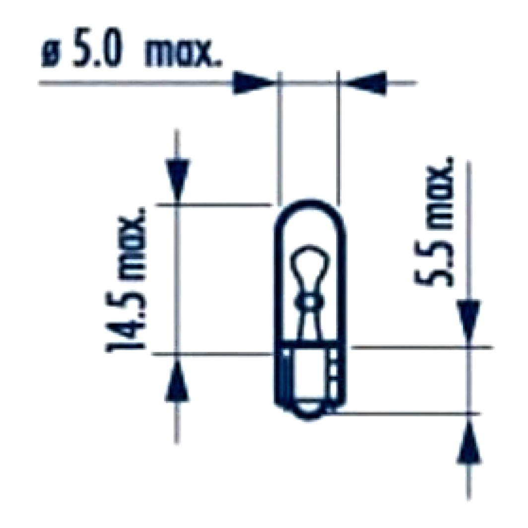 Автолампа розжарювання NARVA Standard W1.2W W2x4.6d 1.2W 12V прозора 17032 - zapix