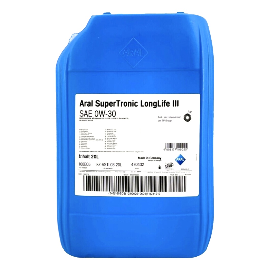 Моторна олива ARAL SuperTronic LongLife III 0W-30 20 л (160EC6) - zapix