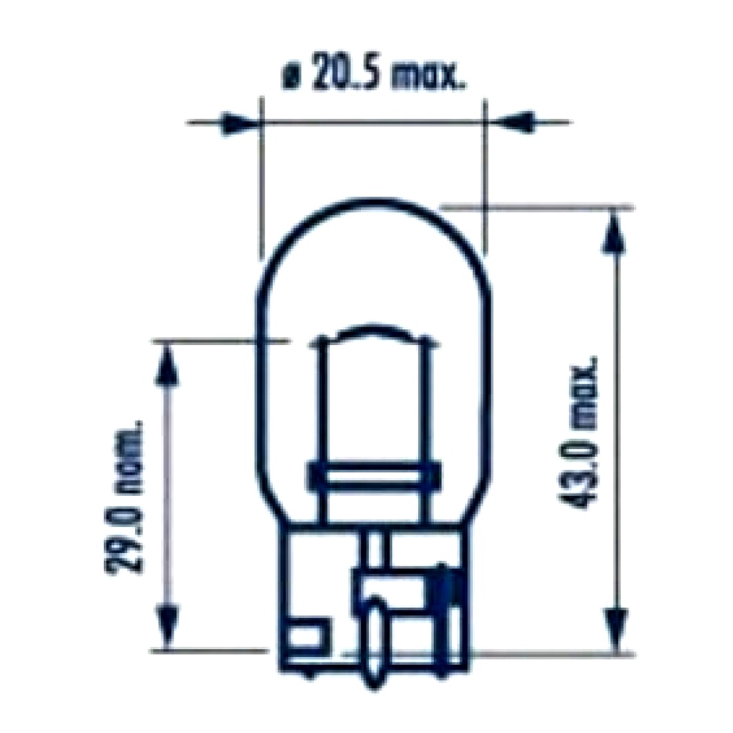 Автолампа розжарювання NARVA WY21W W3x16d 21W 12V помаранчева 17629 - zapix