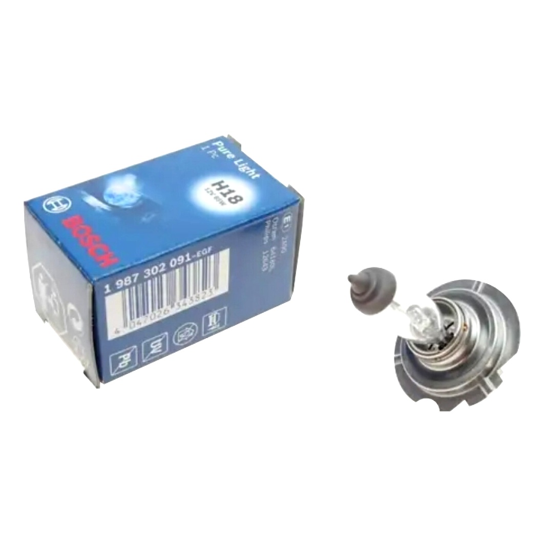Автолампа галогеновая BOSCH Pure Light H18 PY26d-1 65W 12V прозрачная 1987302091 - zapix