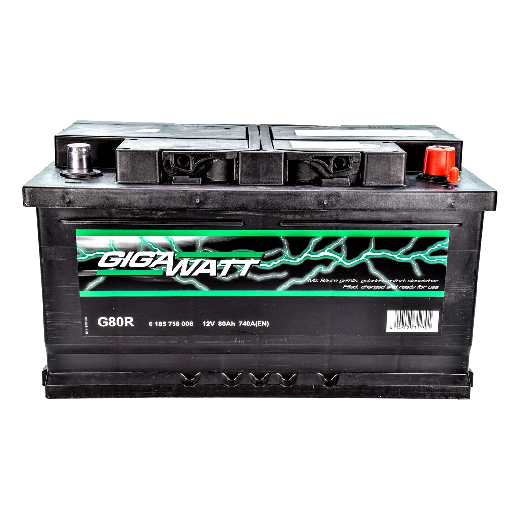 Акумулятор GIGAWATT 12V 80Ah 740A R+ 0185758006 - zapix