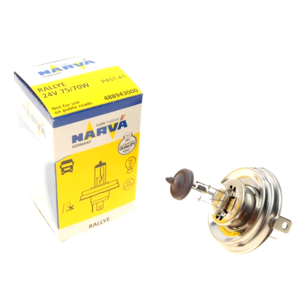 Автолампа галогенова NARVA Rallye H4 P45t-41 70W 24V прозора 488943000 - zapix