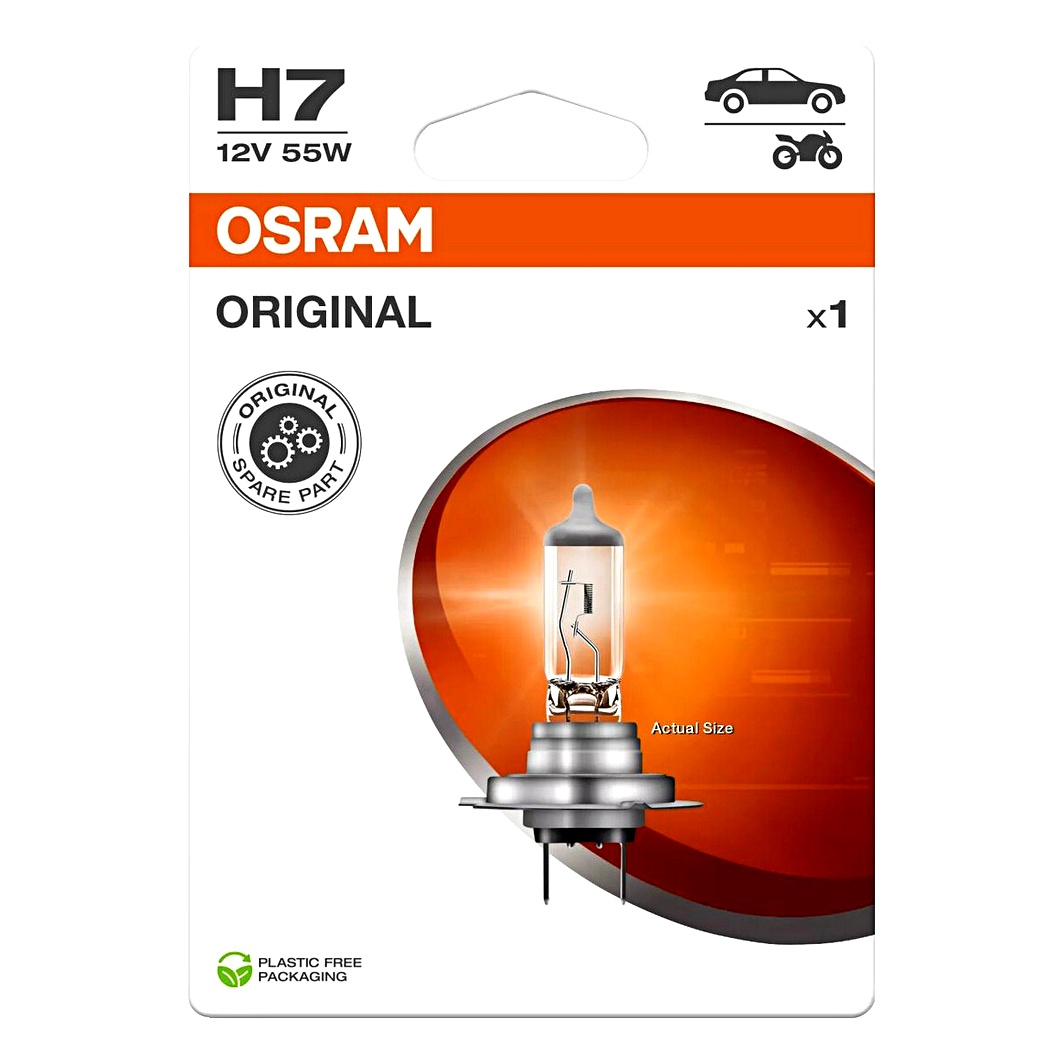 Автолампа галогенова OSRAM Original Line H7 PX26d 55W 12V прозора 642101BL - zapix