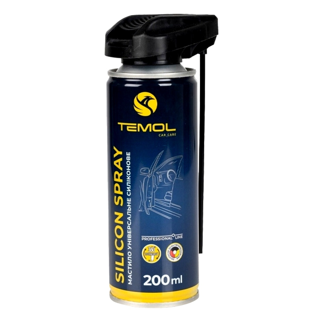 Змазка силіконова TEMOL Silicon Spray Professional Line універсальна 200 мл (TSPRSILT200ML) - zapix