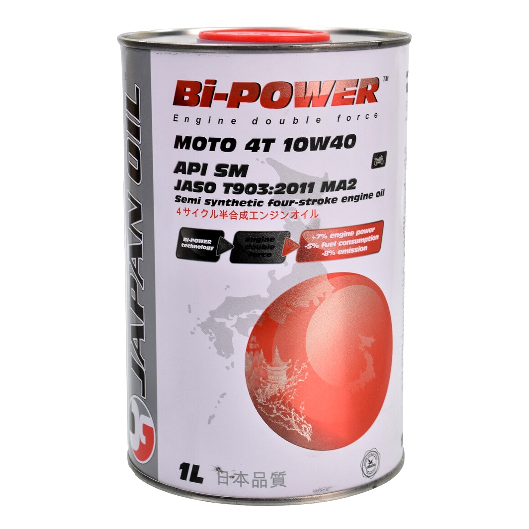 Моторное масло BI-POWER Moto 4T 10W-40 полусинтетическое 1 л 0020228 - zapix