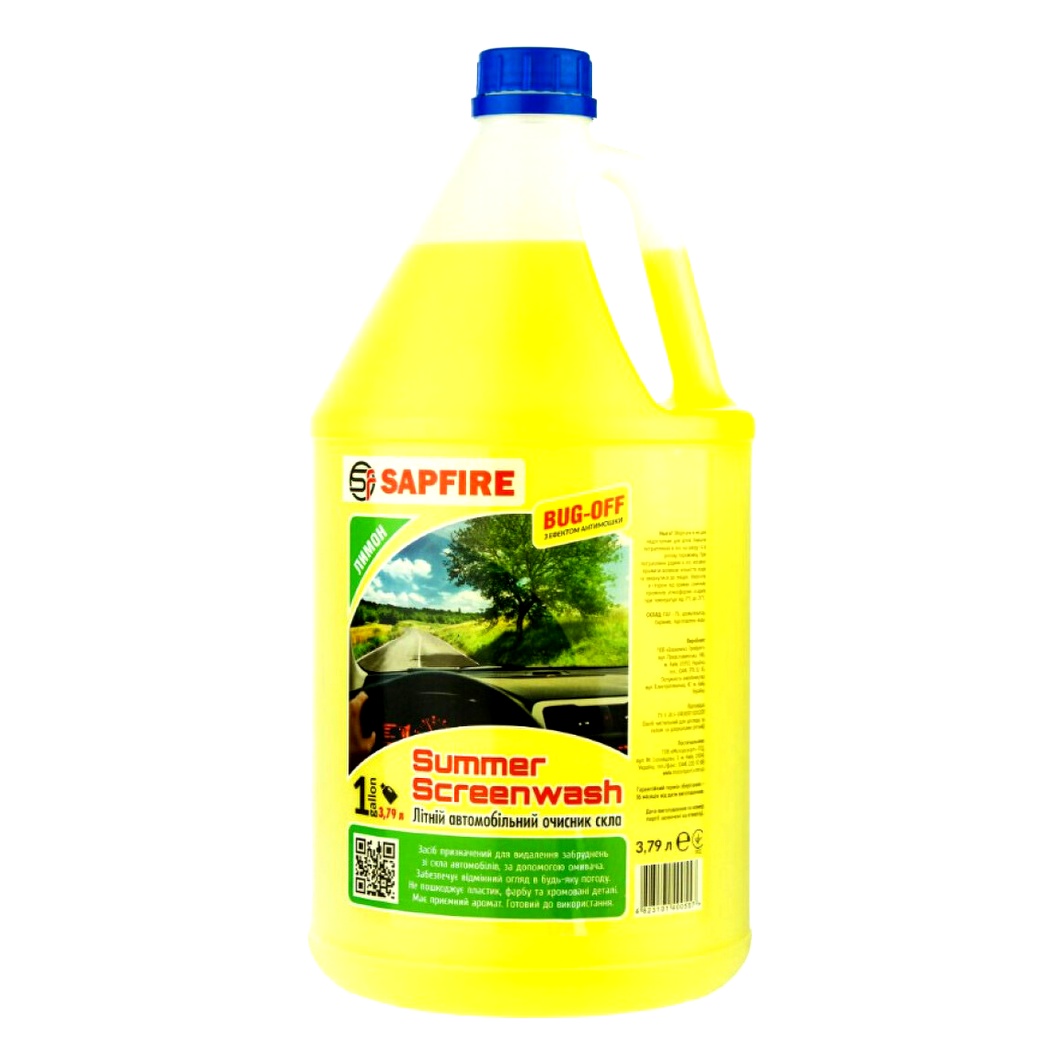 Омивач скла готовий літній SAPFIRE Summer Screen Wash лимон 3.79 л 400557 - zapix
