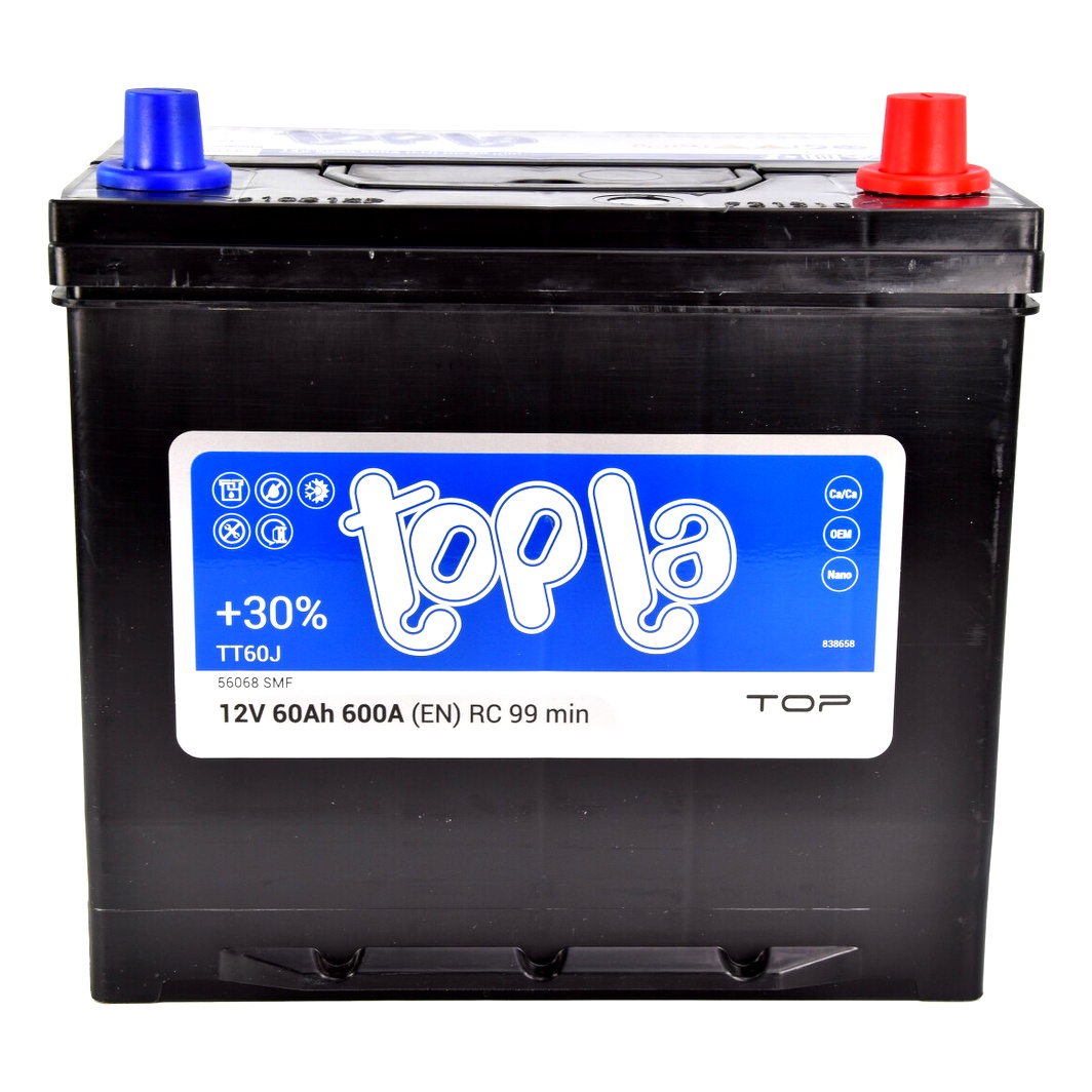 Акумулятор TOPLA Top JIS 12V 60Ah 600A R+ 118860 - zapix