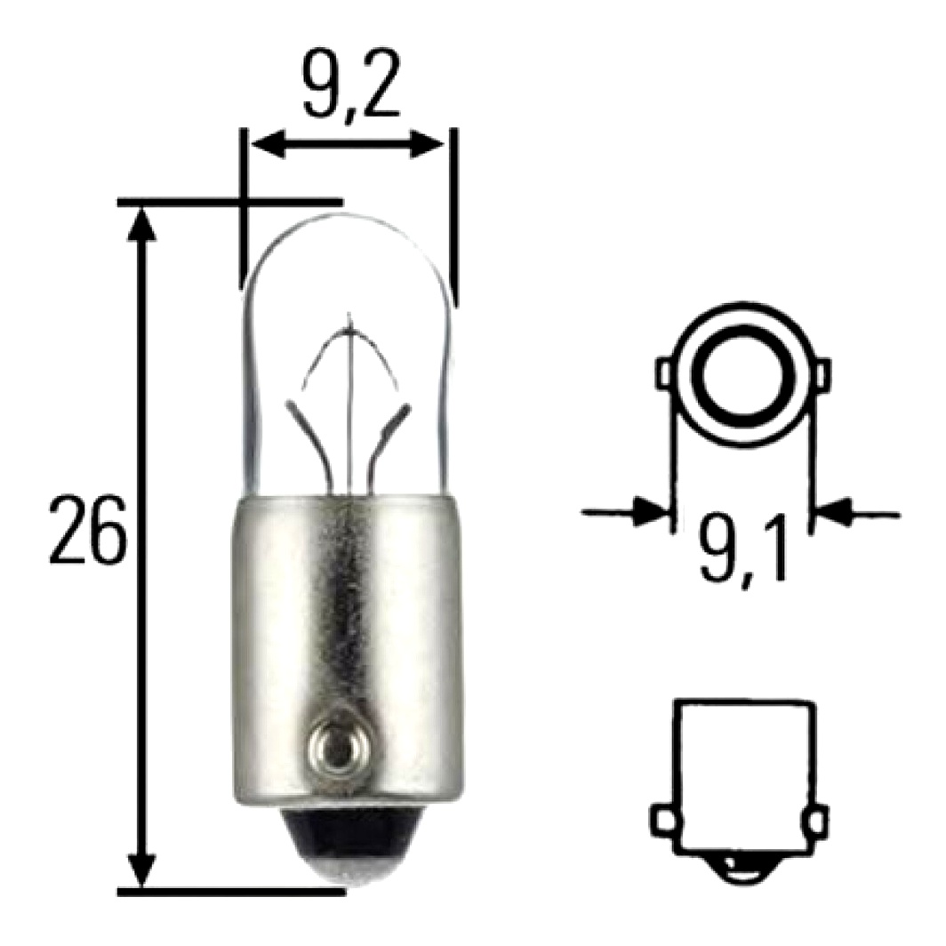 Автолампа накала HELLA Heavy Duty T4W BA9s 4W 24V прозрачная 8GP002067241 - zapix