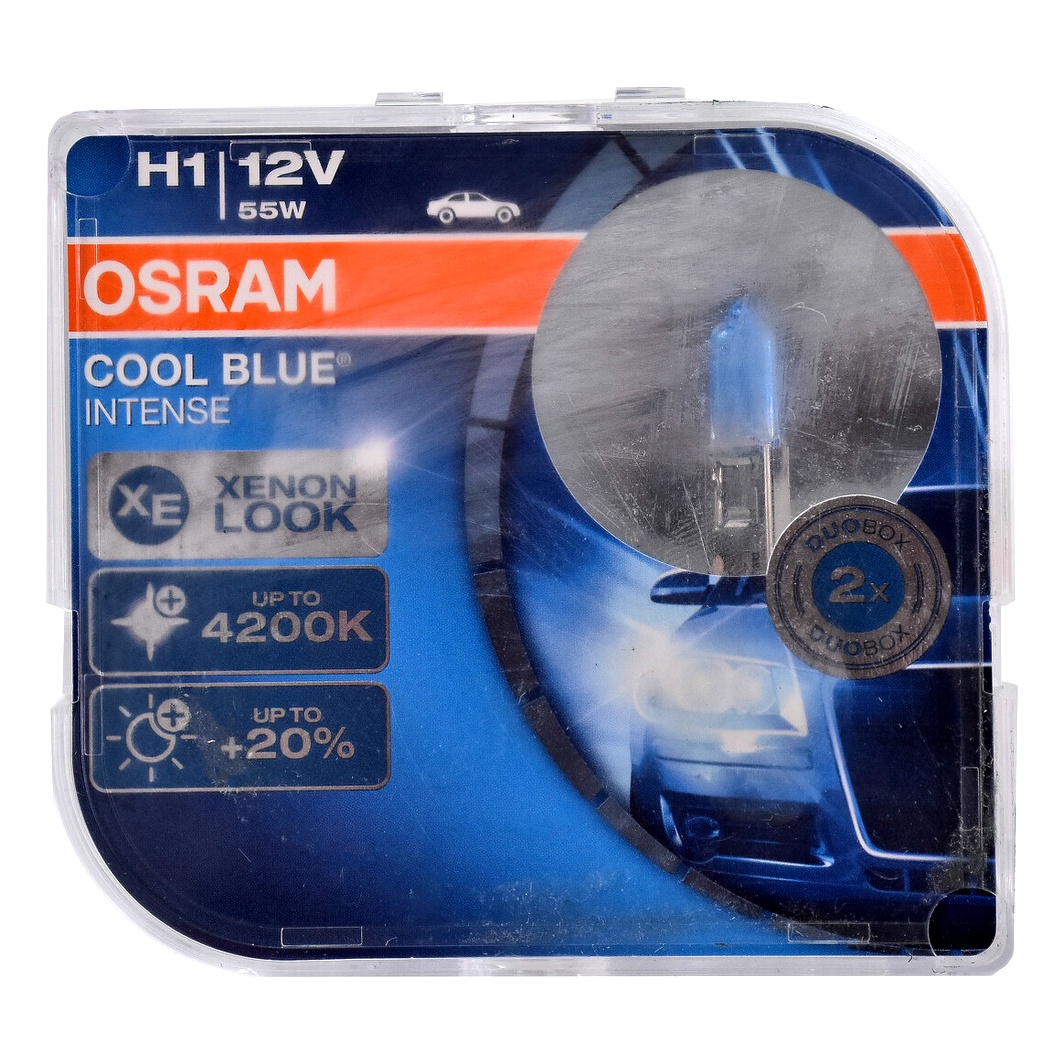 Автолампа галогенова OSRAM Cool Blue Intense H1 P14.5s 55W 12V світло-блакитна 64150CBIHCB - zapix