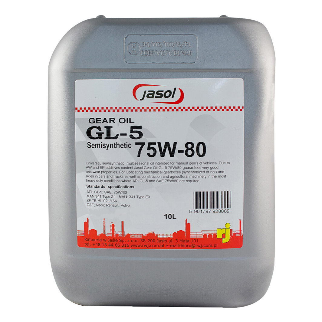 Трансмиссионное масло JASOL Gear Oil GL-5 75W-80 10 л 325008 - zapix