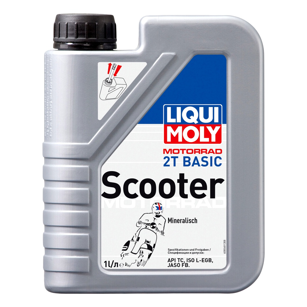 Моторное масло LIQUI MOLY Motorbike Basic Scooter Street 2T минеральное 1 л 8068 - zapix