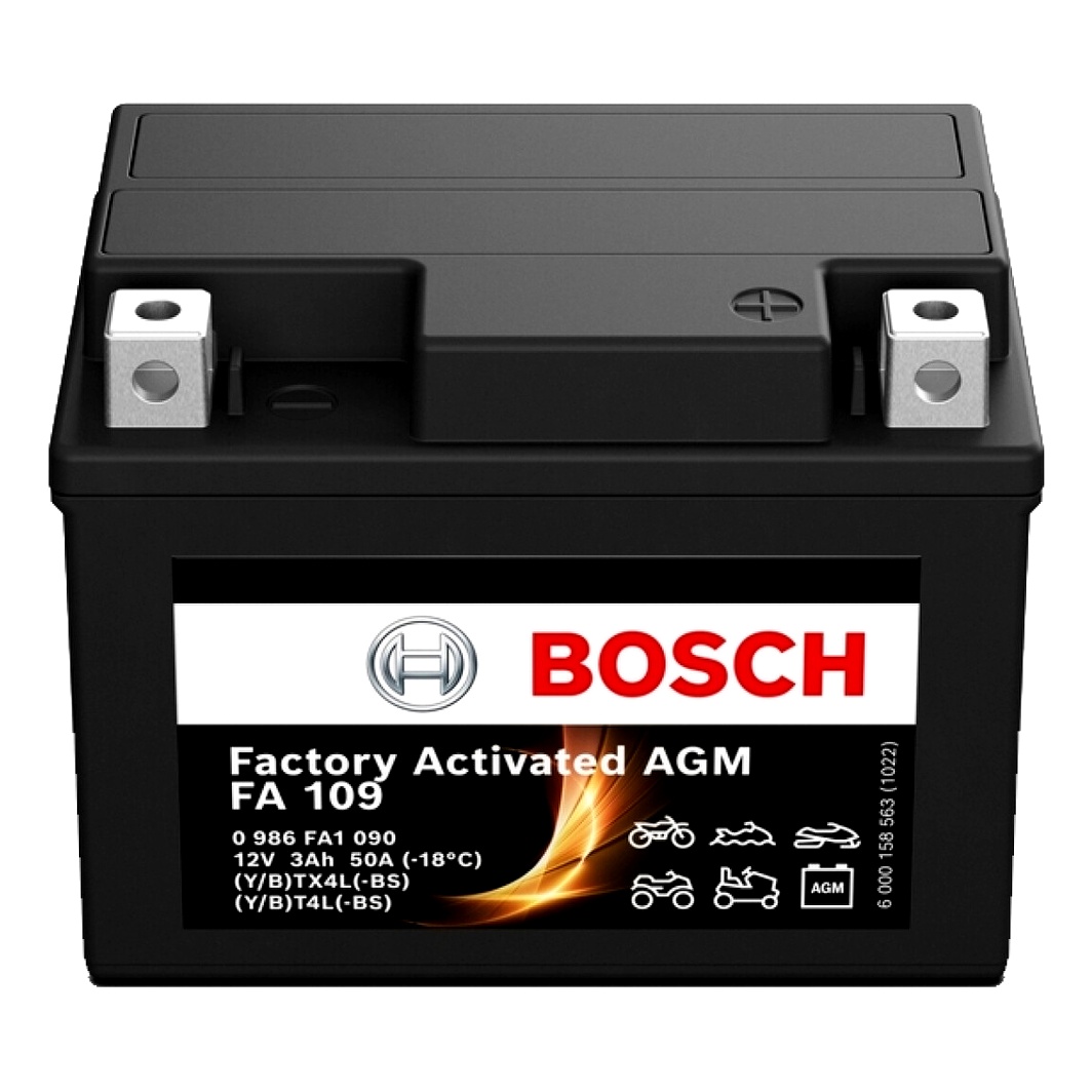 Акумулятор BOSCH Factory Activated AGM 12V 3Ah 50A R+ 0986FA1090 - zapix